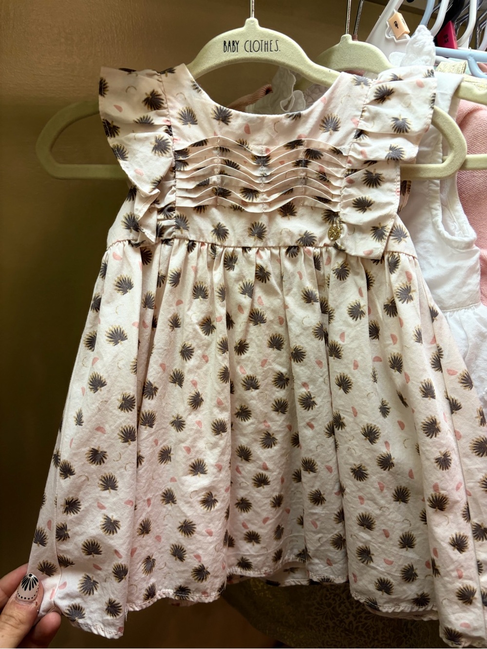 Lili Gaufrette Pink Floral Pleated Bodice Dress